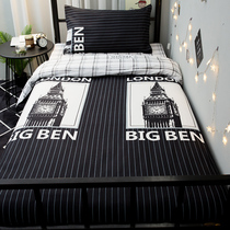 Net red Dormitory Bed Three Sets Student Minimalist 4 Dorm Room Single Bunk Beds Men Quilt Cover Bed Linen Four Pieces 3