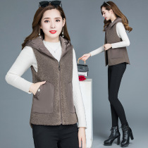 Small vest coat womens clothing 2021 Spring and Autumn new fashion slim short style small man hooded plush vest horse clip