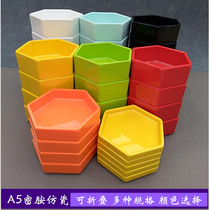 Black and white melamine hexagonal geometric platter Snack cold dish plate Restaurant bar snack dried fruit plate combination set