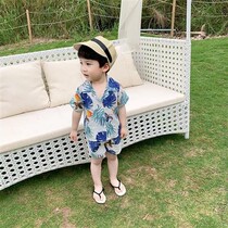 Childrens clothing boys summer suit 2020 new net red children summer handsome baby short sleeve foreign style child Summer