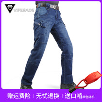 VIPERADE VIPER GRAVEL IX7 Archon TACTICAL DENIM PANTS Military fan STRETCH STRAIGHT SLIM OVERALLS