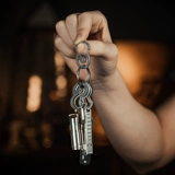 Универсальный дорожный золотой металлический брелок из нержавеющей стали