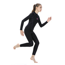 Fashion New Conjoined Wetsuit Woman 3mm Thickened Long Sleeve Warm Sun Protection Selected Fabric Wetsuit