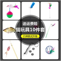 Cat toy set self-hi laser tease cat stick mint fish tumbler mouse relieve boredom kitten cat pet supplies
