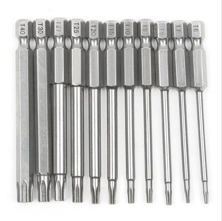 1 4 with middle hole plum blossom inner hexagonal batch head lengthened electric screwdriver head electric screw opener head hollow plum screwdriver head