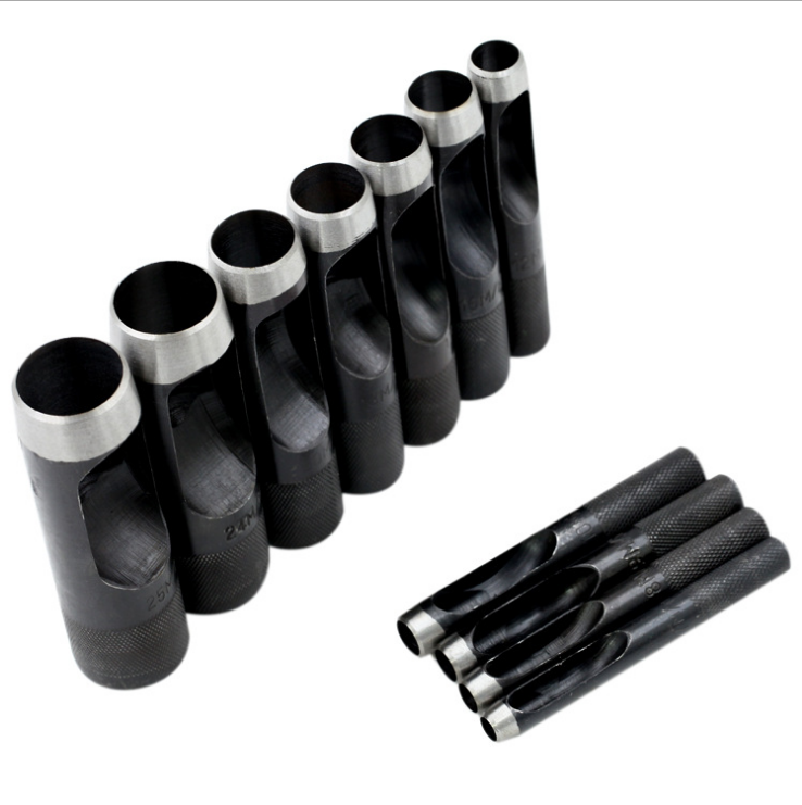 Black high carbon steel strap flush with air eye punch hole punching tool round steel punching leather punching 1-25mm
