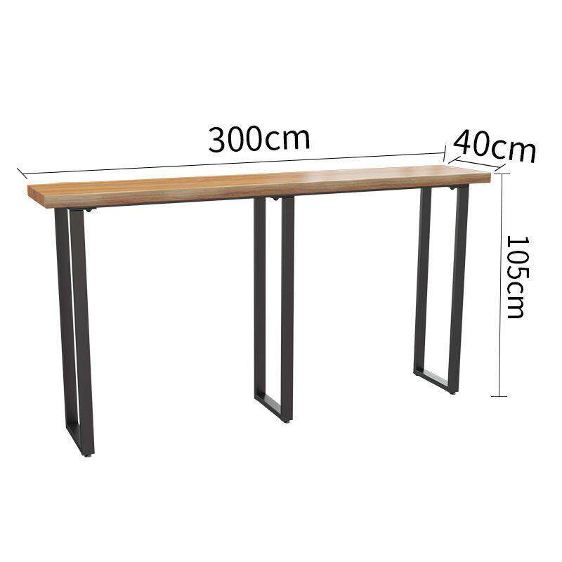 Wall bar table and chair combination long narrow table solid wood large board table milk tea shop high table leisure bar table and chairs