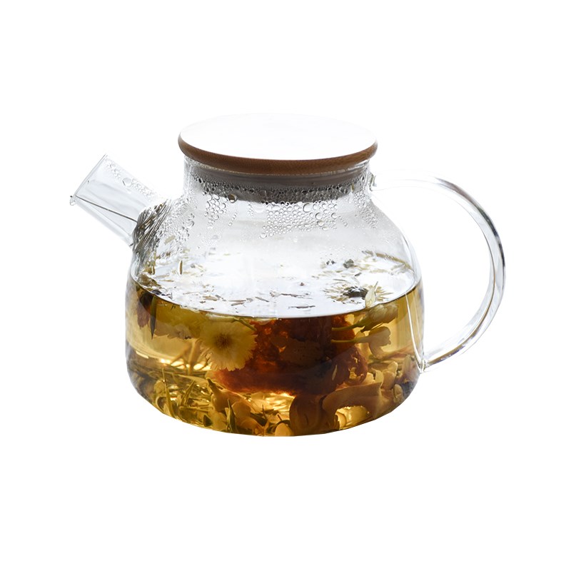 Brewed fruit tea pot teapot set transparent heat - resistant glass heat insulation base firing candles