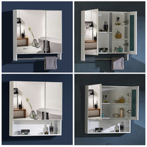 Bathroom mirror cabinet wall-mounted toilet mirror with shelf storage integrated cabinet space aluminum intelligent defogging mirror cabinet