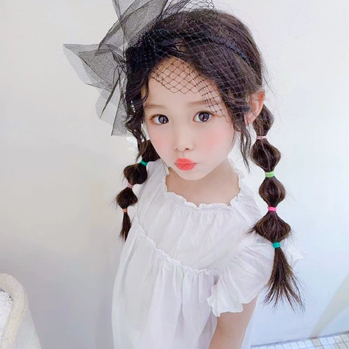 Безвредный одноразовый детский аксессуар для волос для девочек, черная резинка для волос, не повреждает волосы