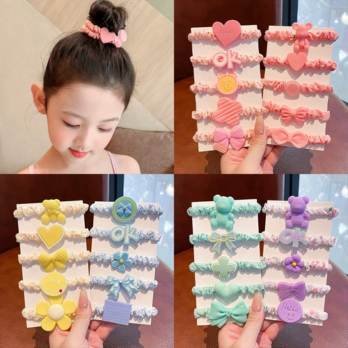 Эластичный детский высококачественный безвредный аксессуар для волос, резинка для волос, не повреждает волосы, в корейском стиле