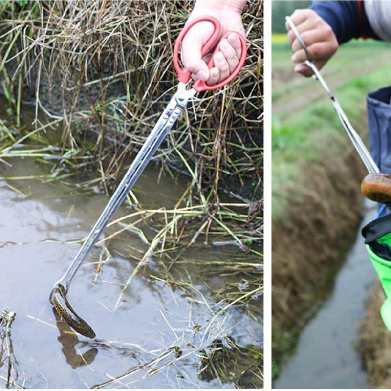 Catch Crab Tools Anti-Slip Pliers Yellow Eel Clips Clay eel Fish Catch fitter Stainless Steel Trash Clip Lengthened