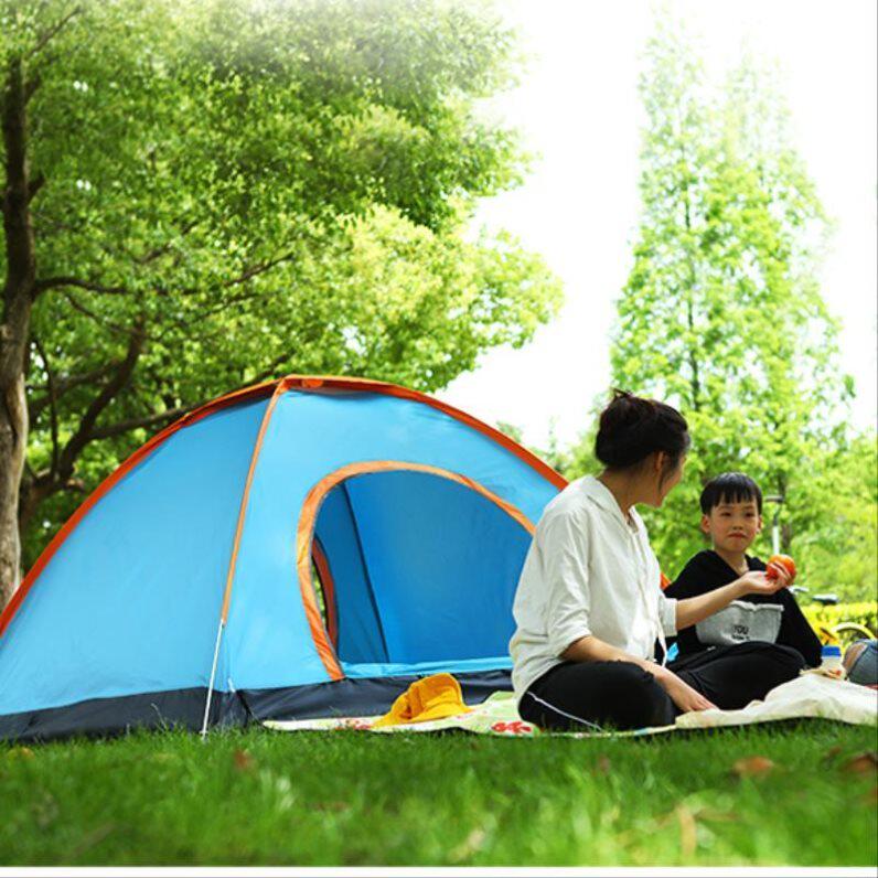 Wild cooking in outer fully automatic tent outdoor indoor 4 people thickened sunscreen Double single 2 Rainproof camping beach
