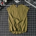 Hồng Kông phong cách hip hop cotton không tay retro vest vest nam giản dị màu rắn chạm đáy áo sơ mi Harajuku bf lỏng mỏng vest - Áo vest cotton bộ vest nam cho người trung tuổi Áo vest cotton