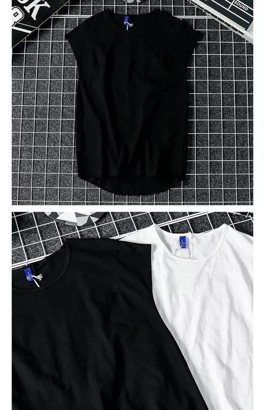 Hồng Kông phong cách hip hop cotton không tay retro vest vest nam giản dị màu rắn chạm đáy áo sơ mi Harajuku bf lỏng mỏng vest - Áo vest cotton bộ vest nam cho người trung tuổi