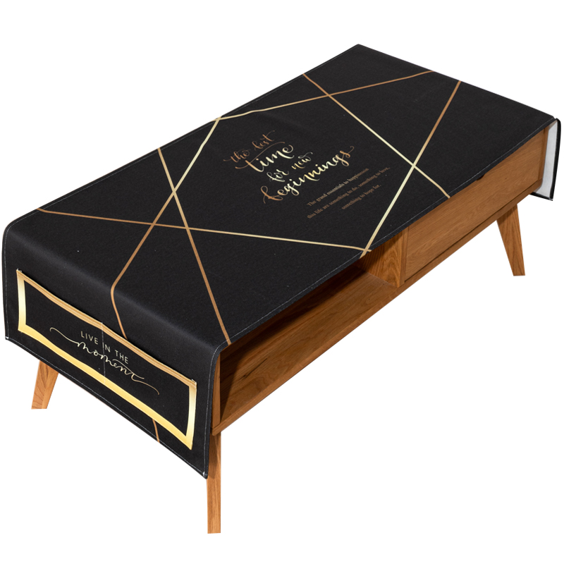 bla gold nordic simple coffee table tablecloth  cabinet cover cloth cotton linen waterproof and oil-proof disposable rectangular coffee table tablecloth