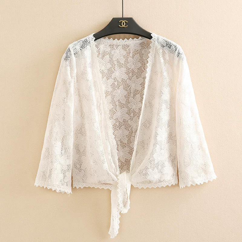Летнее накидка, кружевной кардиган укороченный, куртка, oversize