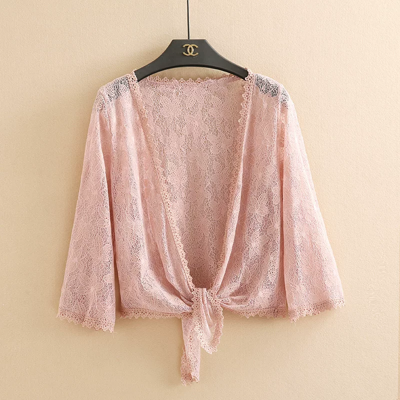 Летнее накидка, кружевной кардиган укороченный, куртка, oversize