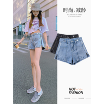 Denim shorts Women summer 2021 New loose wide legs Net red ins Super fire thin straight high waist slim fashion