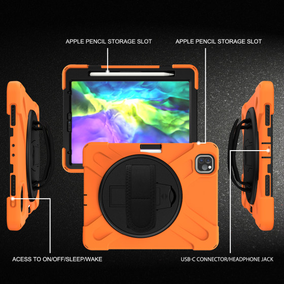 适用新款ipad9.7保护壳硅胶全包边mini4保护套支架平板air5壳背带pro11磁吸笔槽手持车载迷你6第九代10.2英寸