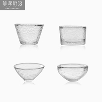 Glass teacup small Cup Japanese heat-resistant hammer kung fu tea set single tea cup small Master Cup Single Cup