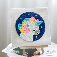 Радужная радужная деревянная рамка животных+пьет игла+видео -обучение