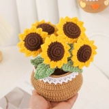 Плетеный набор материалов ручной работы, крючок для вязания, DIY, букет, подсолнух, подарок на день рождения