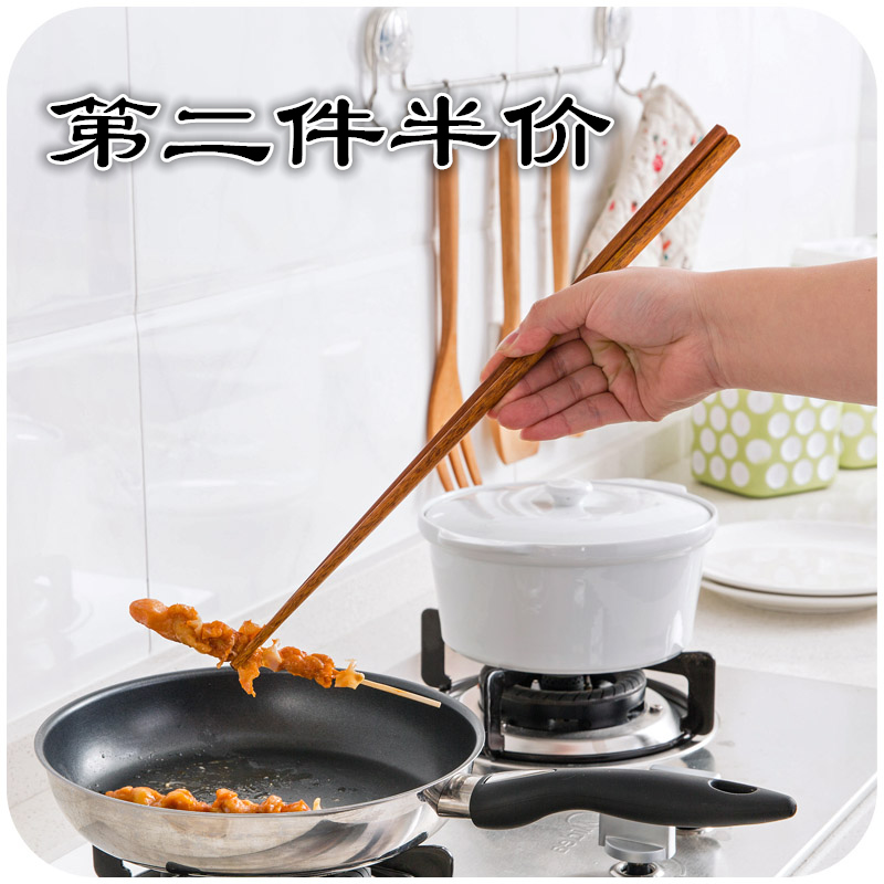 Home sturdy lengthened mix Chopsticks Kitchen Fried Woody Quick Son Solid Wood Home Anti Burn Hotpot No Lacquered Wood Chopsticks