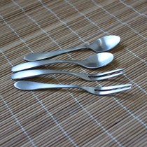 German Crafts Stainless Steel Matte Fruit Fork Coffee Spoon Mooncake Fork Sweet Pitchfork Thickened Wire Drawing Small Fork Spoon