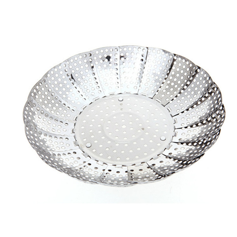 Kitchen thickened stainless steel multipurpose telescopic steam disc steamer multifunction size pan Universal steam cage 100 variotranspirator