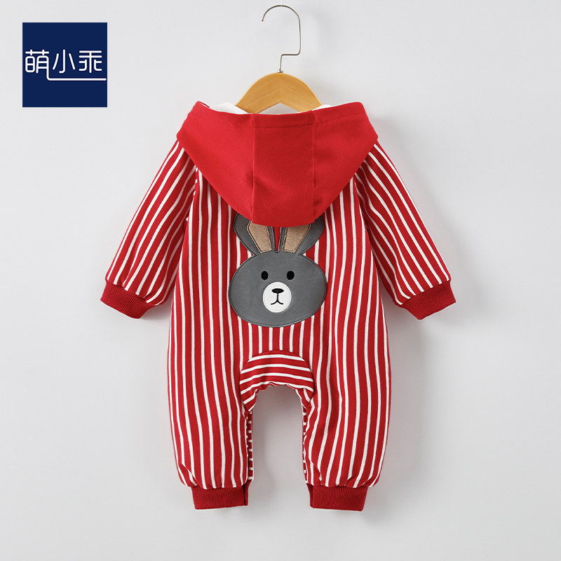 Baby Even sweaters dress Spring and autumn net red female male newborn Long sleeves Harvest Cartoon Climbing Suit Out of clothing