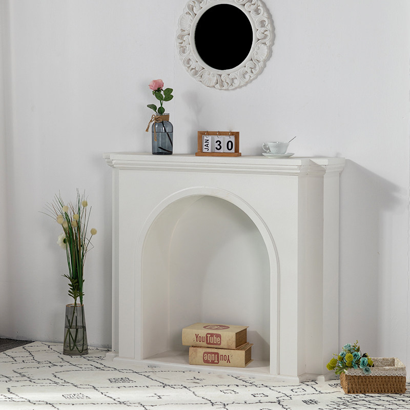 Fave Fireplace Living-room Home Decoration Display Cabinet White Minimalist Bookcase Hallway Aisle Leaned Against Wall Solid Wood Shelve 