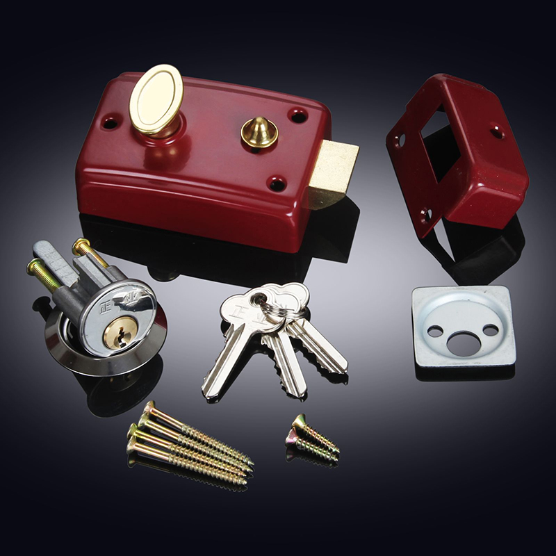 Singletongue lock oldfashioned iron door wooden door lock red