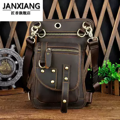 Artisan fragrance ML crazy horse leather men's bag mobile phone waist bag handmade leather messenger mini casual small bag shoulder bag waist bag