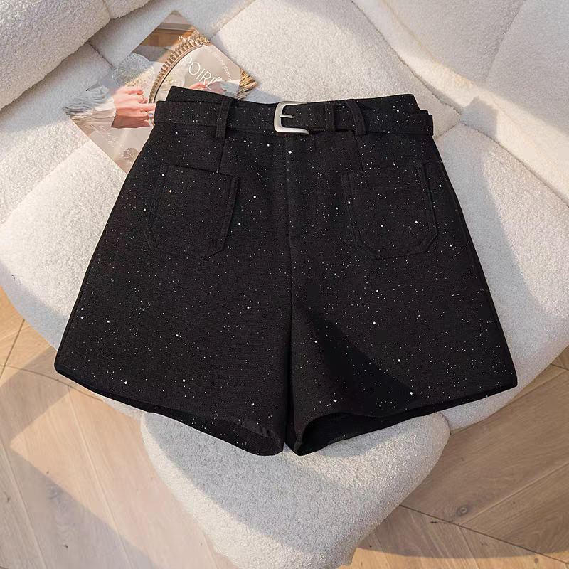 1099【Yuan Yuan】Autumn and Winter Shiny Shorts with a Sense of Design