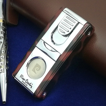 Pierre Cardin high-end electronic gas Windproof Lighter Metal Blue Fire Straight punch Creative tide gift with cigar Cutter