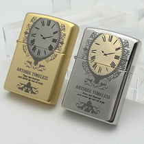 Original exquisite Korean version ZIPPO KEROSENE LIGHTER TIMELESS TIME BLACK ICE LIGHT CHROME European PATTERN