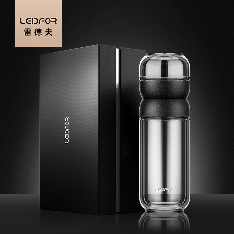 Redf tea water separation cup men's double glass cup upscale water glass girl's home cup portable tea cup