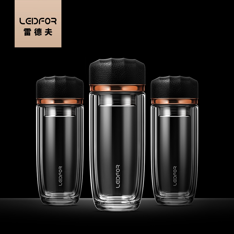 LEIDFOR G2 Double Layer Glass Ladies Premium Tea Cup Transparent Water Cup Household Tea Cup