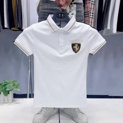 Summer spirit boy hot diamond POLO shirt trendy men's slim and versatile lapel short-sleeved Internet celebrity simple casual T-shirt