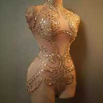 European and American exploits 2024 new independent station Sexy Splash Gold Banquet Dress Bar Steel Tube Dance Rings Dance