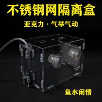 Fish tank acrylic stainless steel mesh anti-gas lift pneumatic isolation box guppy fish Golden Wave small fish hatching breeding box