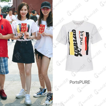 Portspure 2020 Sun Yanzhi star of new female clothing Sun Yan Zhi with cotton printed T-shirt