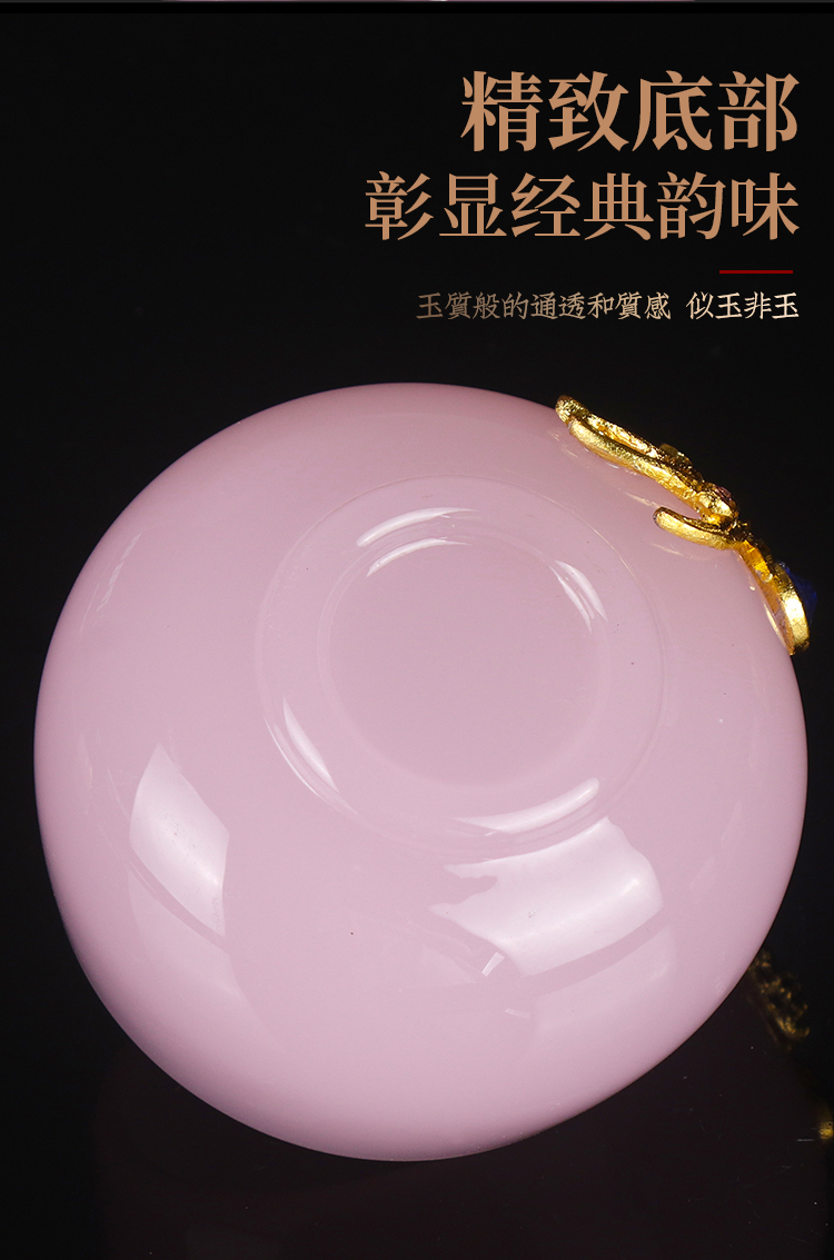 Artisan fairy an inset jades jade colored glaze porcelain teacup master cup single CPU household pure manual kung fu tea sample tea cup