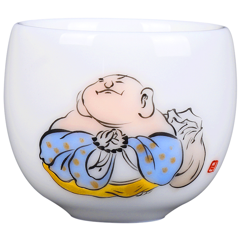 The Master artisan fairy Xu Fukun famous creative hand - made kung fu Master authentic white porcelain cup cup sample tea cup single CPU