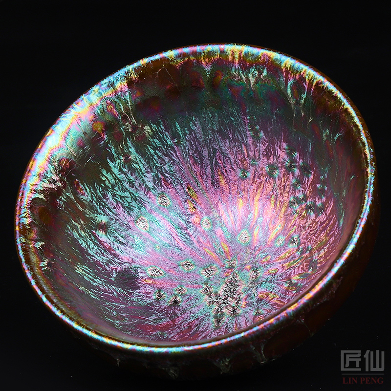 The Master artisan fairy Lin Zongfu colorful tea Master cup single CPU household ceramic cup pure manual sample tea cup