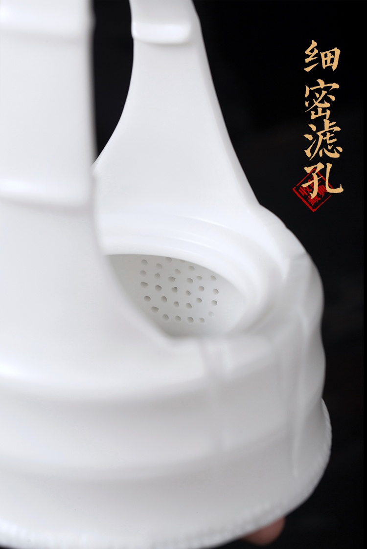 The Master artisan fairy guo - qin Chen liang pot of checking ceramic household creative dehua white porcelain teapot single pot of restoring ancient ways