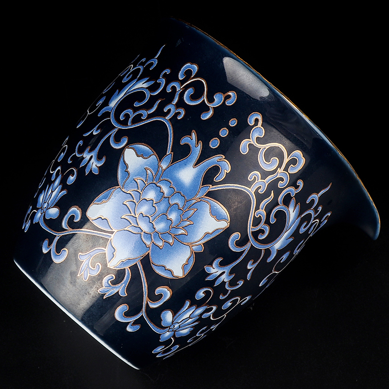Artisan fair fairy gold ceramic cup pure manual device and a cup of tea tea sea household contracted points kung fu tea set accessories