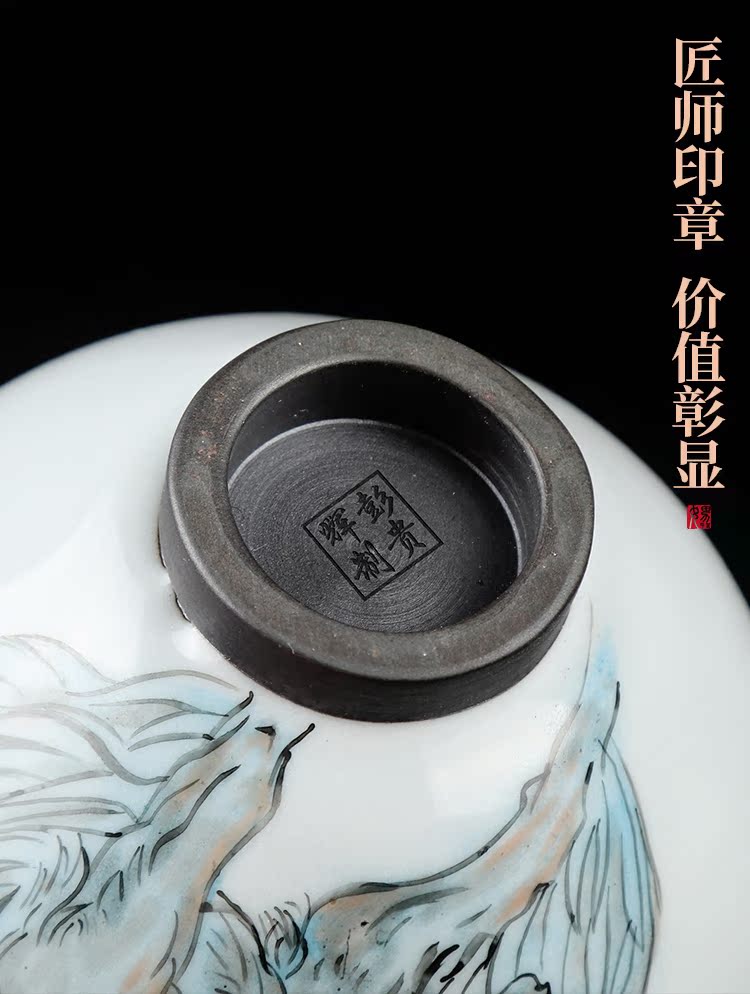 Artisan fairy Peng Guihui famous tea authentic hand - made teacup god beast master cup single CPU ceramic household personal cup