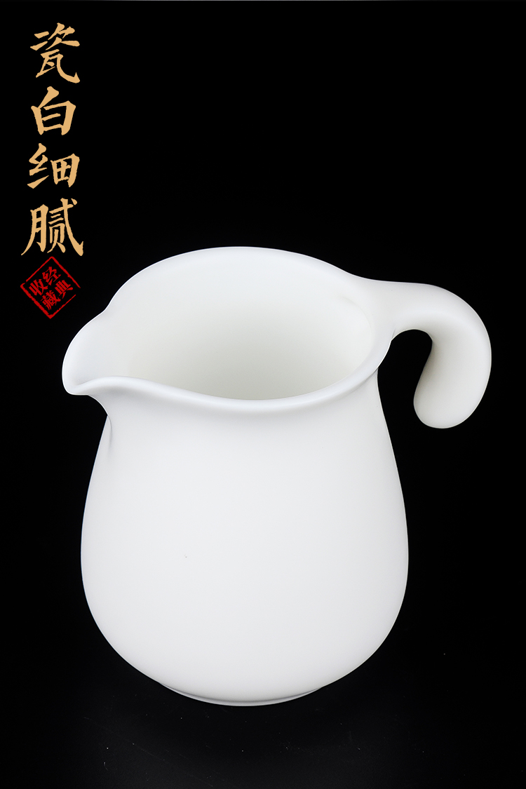 Artisan fair fairy dehua white porcelain cup checking ceramic household sea kung fu tea tea cup and a cup of tea ware points